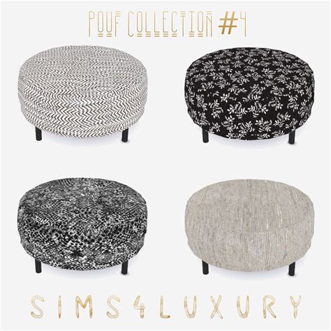 Chair Pouf Per Bed Floor And Blanket Collection From Sims4luxury