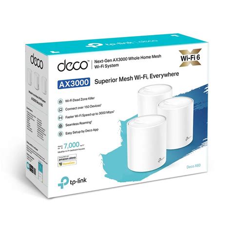 If you have a lot of devices in your household like, smart tvs, tablets, phones, then this is the router for you. TP-Link Deco X60 (3 Pack) AX3000 WiFi 6 Mesh WiFi Router ...