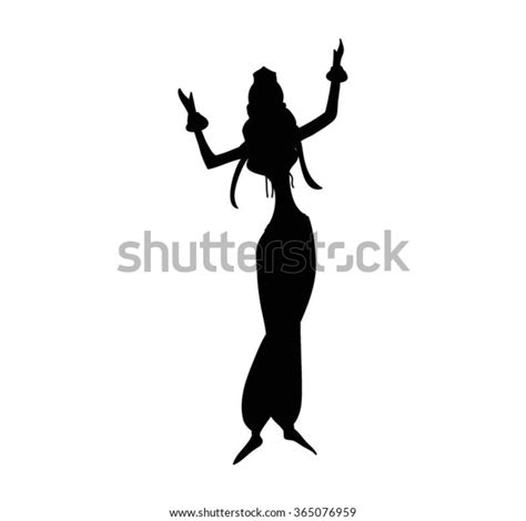 Black Silhouette Beautiful Belly Dancer Girl Stock Vector Royalty Free