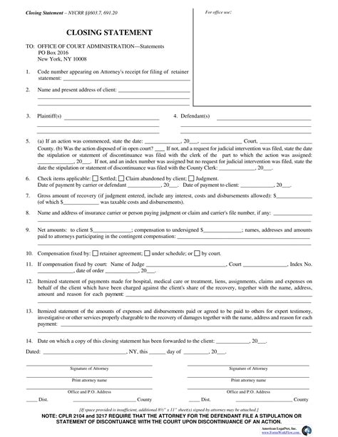 Free 14 Closing Statement Forms In Pdf Ms Word