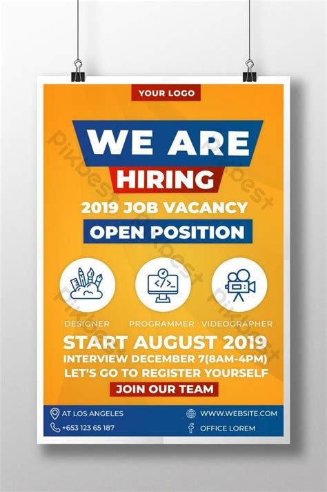 We Are Hiring Job Vacancy Poster Ai Free Download Pikbest