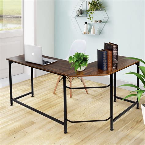 Vecelo Home Office Desk Modern Style L Shaped Corner Computer Desk