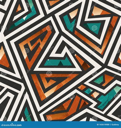 African Geometric Seamless Pattern Stock Vector Illustration Of Batik
