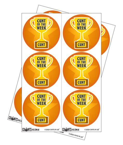 Sticker Pack Cunt Of The Week Cru18 23r 11043 Fair Dinkum Ts