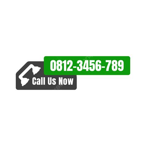 Call Us Now Button In Green Black Shapes For Customer Service Call