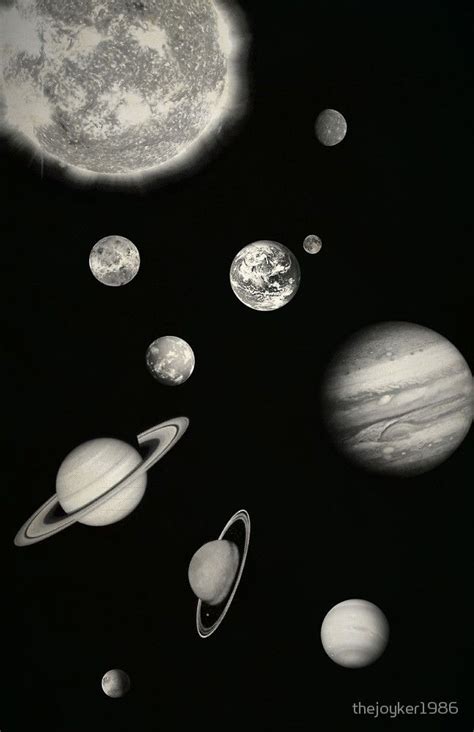 Black And White Solar System By Thejoyker1986 Redbubble Solar