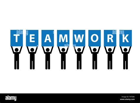 Business Teamwork Concept Pictogram Blue Vector Illustration Eps10