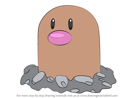 Learn How To Draw Diglett From Pokemon Pokemon Step By Step Drawing Tutorials