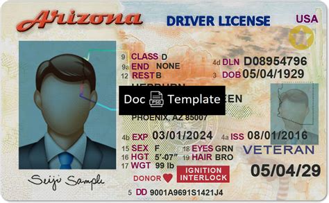 Arizona Driver License Template Psd Psd Templates
