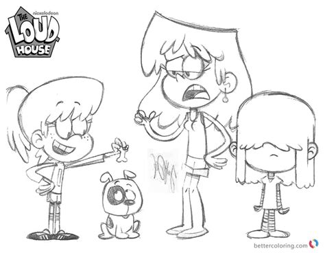 Loud House Coloring Pages Lori Lucy And Lynn Free Printable Coloring