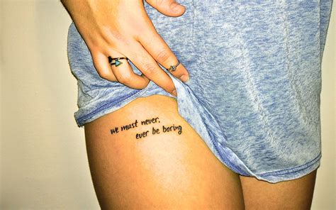 We Must Never Ever Be Boring Chuck Palahniuk Invisible Monsters Quote Tattoo Word Tattoo