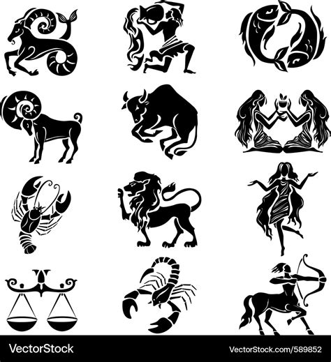Zodiac Signs Vector Clip Art