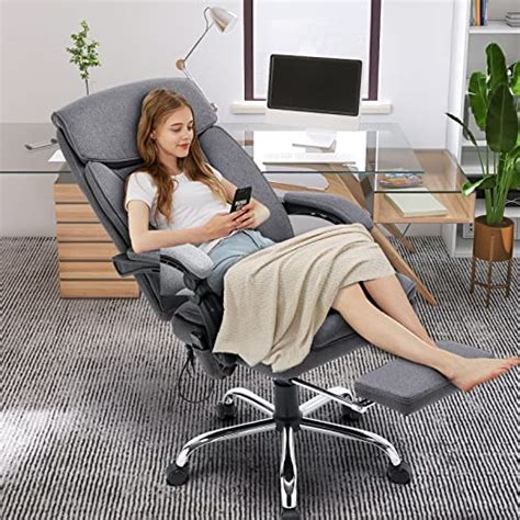 Homrest Reclining Office Chair With Massage Ergonomic Office Chair With Foot Rest Breathable