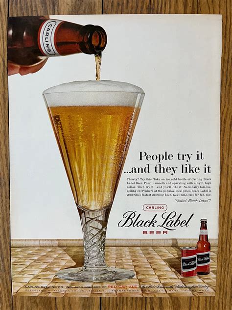 Carling Black Label Original Advertisement Vintage Beer Advertising