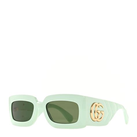 Gucci Acetate Rectangular Sunglasses Gg0811s Green 1303527 Fashionphile