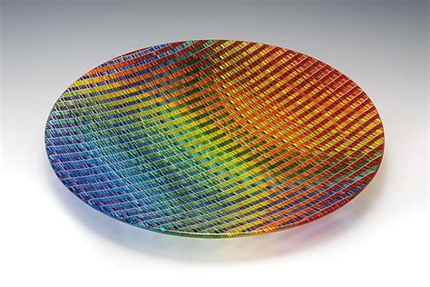 Prismatic Shallow Tapestry Bowl By Richard Parrish Art Glass Bowl Artful Home Fused Glass