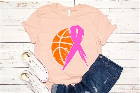 Basketball Tackle Breast Cancer Svg Awareness Ribbon Svg 1023s By Hamhamart Thehungryjpeg