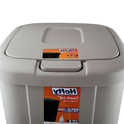 133 Gallon Hefty Touch Lid Trash Can Taupe Colors