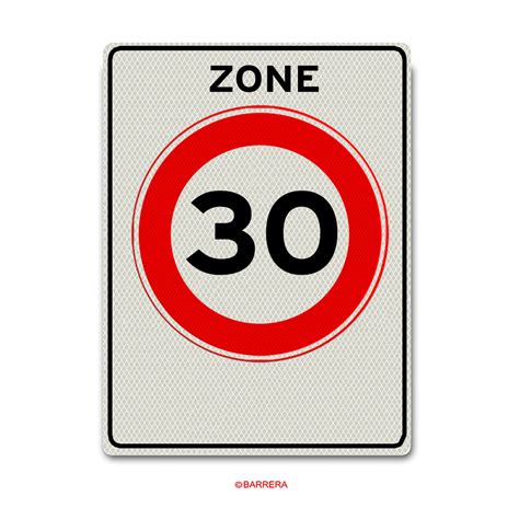 Verkeersbord 30 Km Zone Zone Met Maximum Snelheid 30 Km Per Uur