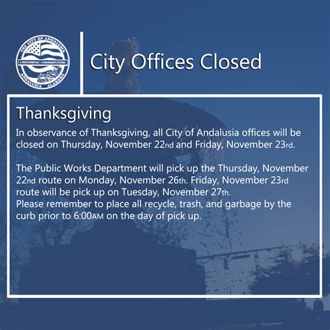 City Offices Will Be Closed