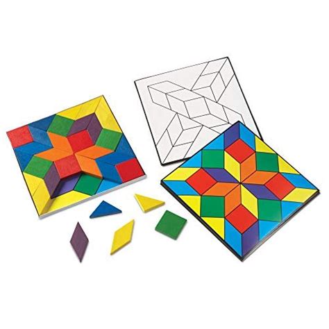 Learning Resources Parquetry Blocks And 20 Pattern Cards 53 Piece Set