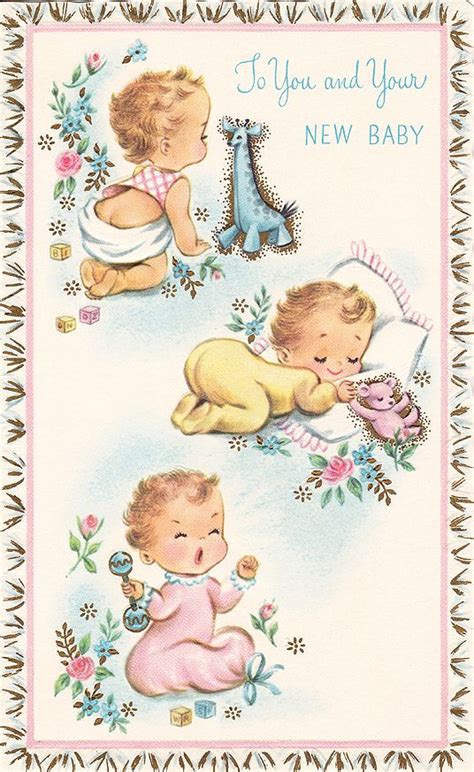 Congrats On Baby Vintage Greeting Cards Baby Greeting Cards Vintage
