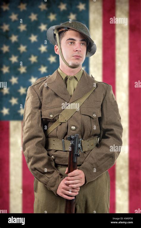 An American World War 1 Soldier 1917 18 Stock Photo Alamy