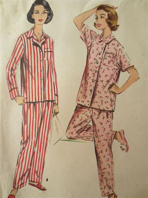 Women S Pajamas 1950 S Jasmine Vintage Loungewear 1950s Pajamas Pajama Pattern