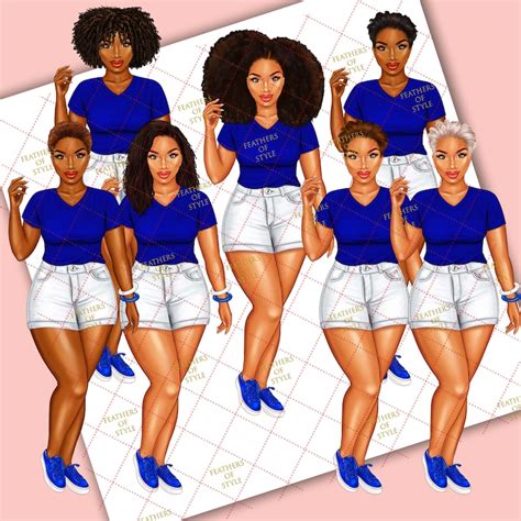 Sorority Clipart Sisterhood Clipart Afro Girls Clipart Girl Etsy