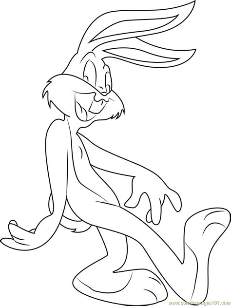 Bugs Bunny Without Gloves Coloring Page For Kids Free