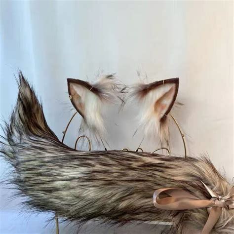 Realistic Animal Ears And Tail Setgrey Werewolf Ears And Etsy