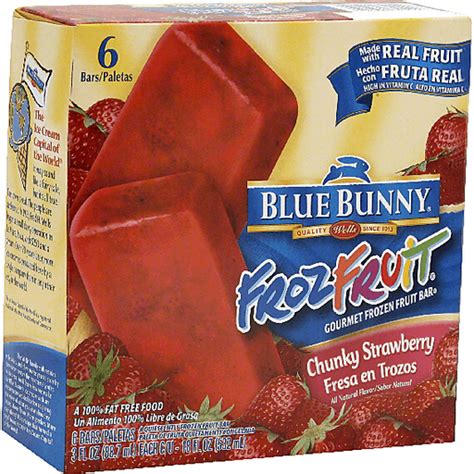 Blue Bunny Frozfruit Gourmet Frozen Fruit Bar Chunky Strawberry Fruit And Juice Bars Sun Fresh