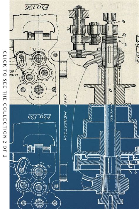 64 Vintage Mechanical Blueprints Blueprints Mechanical Engineering