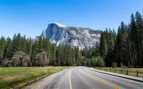 하프 돔 푸른 캘리포니아 절벽 녹색 랜드 마크 풍경 산 자연 사진 도로 요세미티 국립 공원 요세미티 Hd