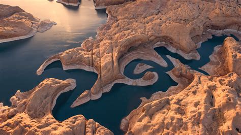 Wallpaper Aerial View Drone Photo Nature Landscape Lake Powell
