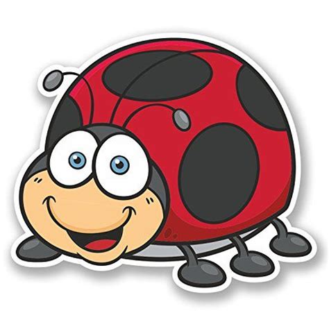 2 X 10cm Ladybird Ladybug Vinyl Sticker Bike Laptop Car Happy Bug Kids