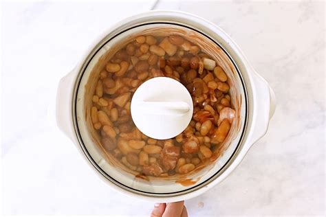 Bacon Brown Sugar Crockpot Baked Beans Recipe Unfussy Kitchen