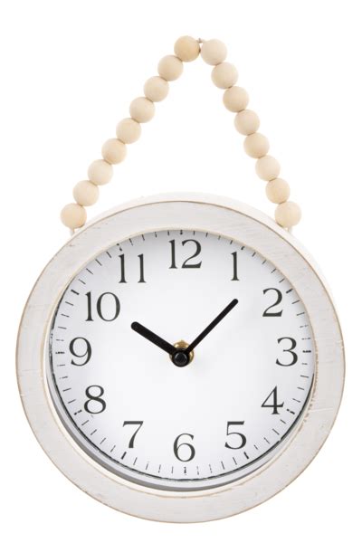 Wholesale Round Wood Frame Wall Clock With Beaded Hanger 3 Pc Ppk