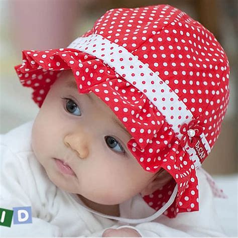Ratail Fashion Dot Infant Baby Hats Baby Girl Bow Cotton Summer Sow