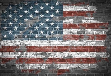 Graffiti American Flag Independence Day Brick Photography Backdrops Gc
