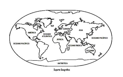 Mapa Mundi Continentes Para Colorir Voiceedu
