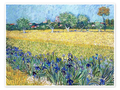 Le Champ De Blé Aux Iris De Vincent Van Gogh En Poster Tableau Sur