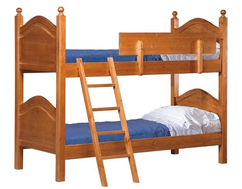 L'accesso ai letti superiori sono realizzati facilmente con 2 (i letti sono più elevati per i bambini sopra i 6 anni). Letto a castello rustico in legno massello di pino di ...