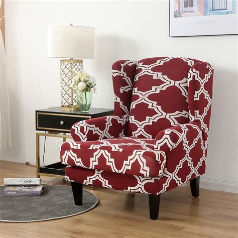 Cotton duck wing chair slipcover (t cushion). Durable Soft High Stretch Wing Chair Slipcover Non-slip ...