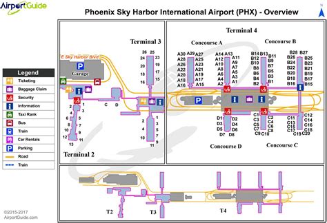 Phoenix Sky Harbor Airport Map Map Of Phoenix Sky Harbor Airport