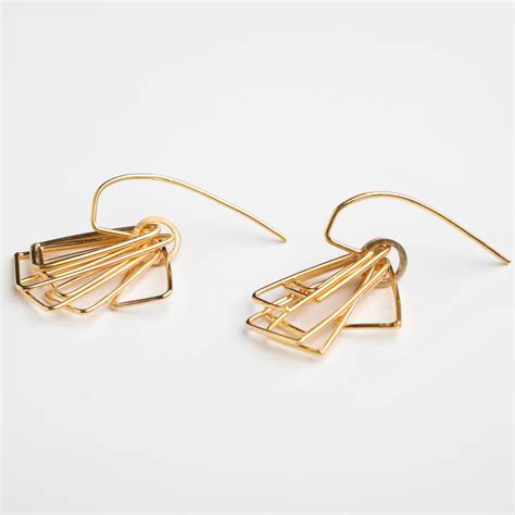 Ct Gold Plated Multi Triangle Earrings Earrings By Heather Mcdermott