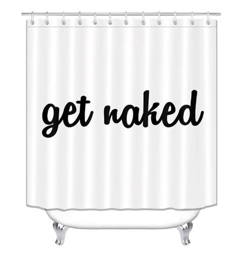 Buy Lb Get Naked Shower Curtain White Background Black Creative Quotes Words Cool Funny Shower