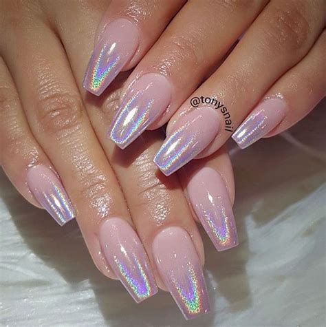 Nails on Holographic chrome ombré Chrome nails Gel nail art designs Gorgeous nails