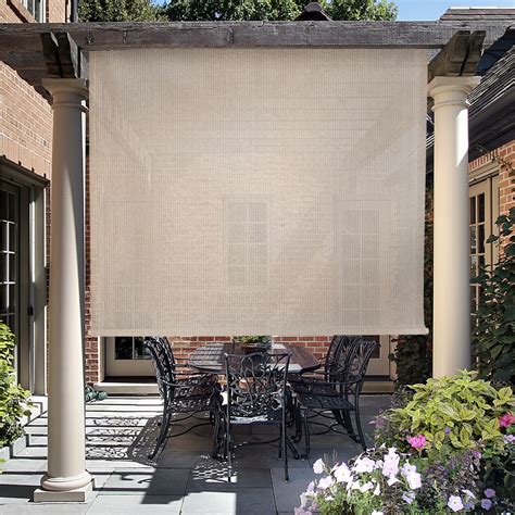 Keystone Fabrics Outdoor Roller Patio Sun Shade 4ft Wide Beige