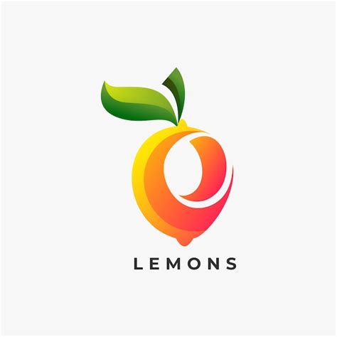 Logo Coloré De Citrons Vecteur Premium